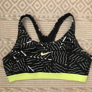 Nike electric yellow sports bra